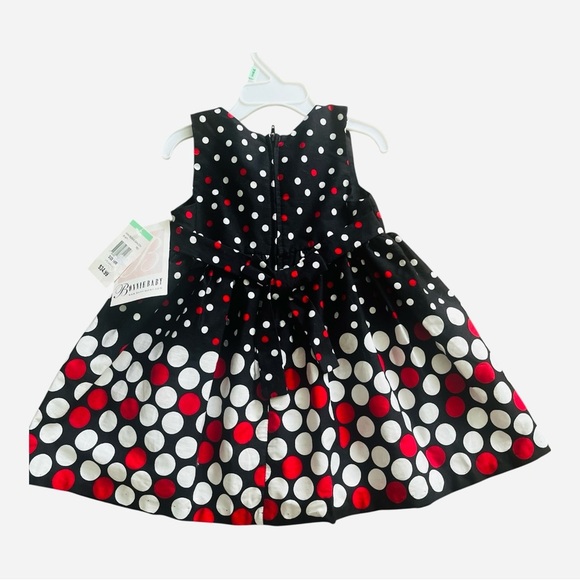 Bonnie Baby black dress and pants 18 M with red and white polka dots A-line belt - Picture 4 of 11